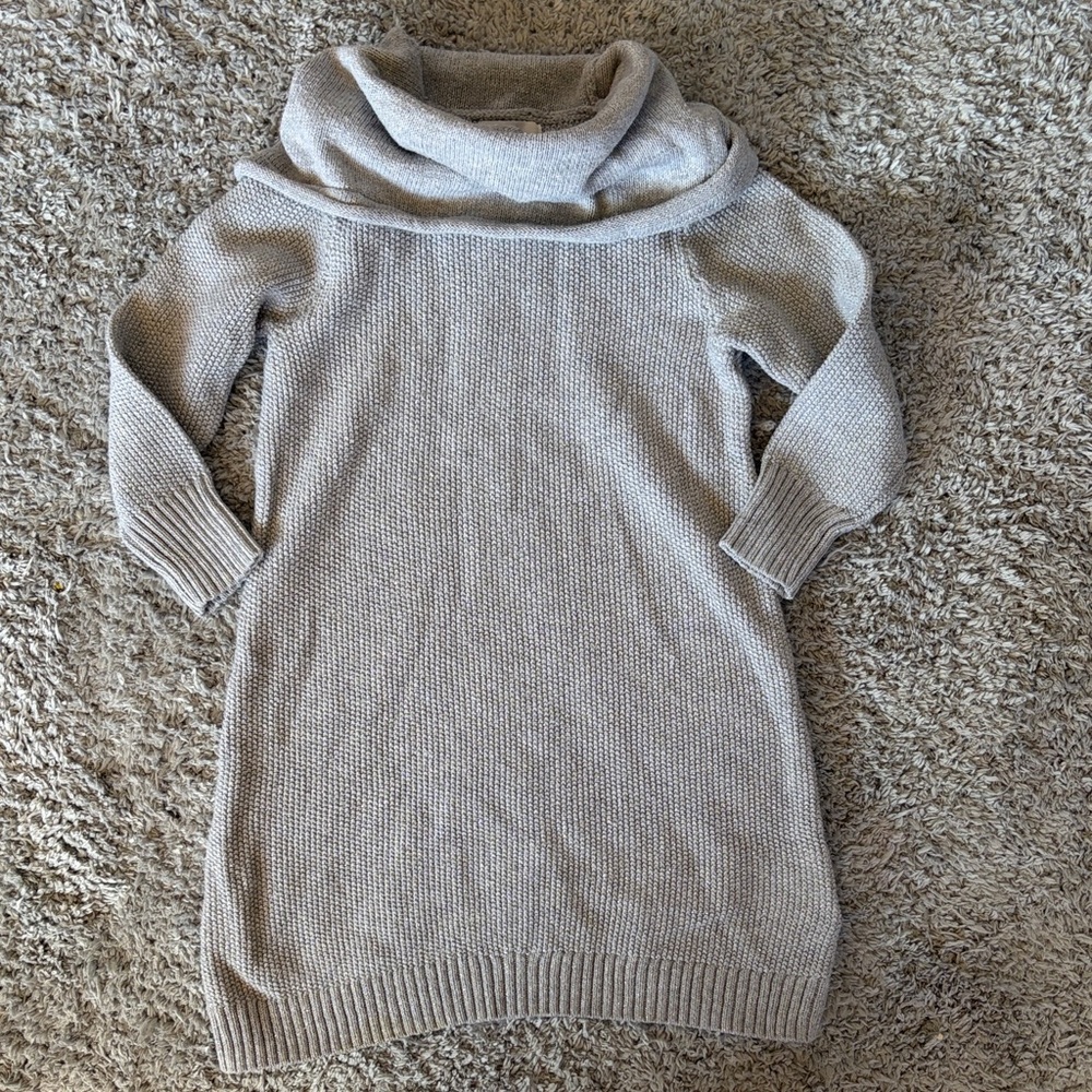 ✨5/$15✨ Toddler Cowl Turtle Neck Sweater Dress | Grey/Silver | 3T